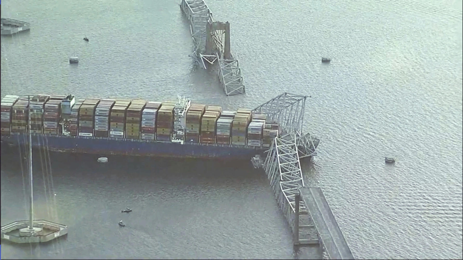 Cars Drown in Water After Baltimore Bridge Collapse